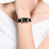 Swarovski Uptown Black Dial Black Leather Strap Watch for Women - 5547710