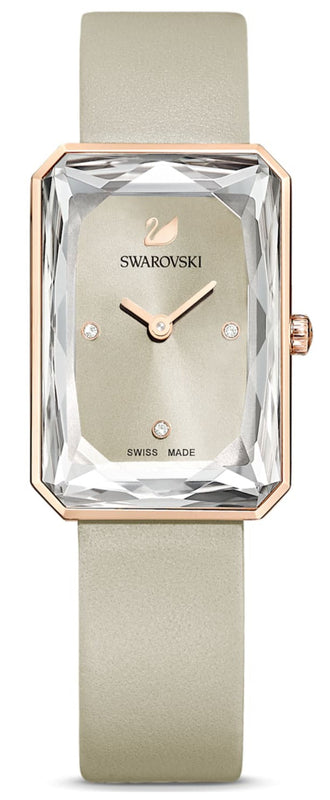 Buy Shop Swarovski Uptown Crystal Grey Dial Grey Leather Strap Watch for Women - 5547716 USA Online