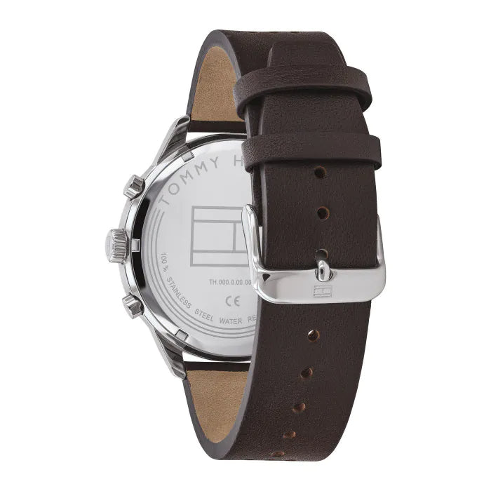 Buy Shop Tommy Hilfiger Chase Quartz Brown Dial Brown Leather Strap Watch for Men - 1791579 USA Online