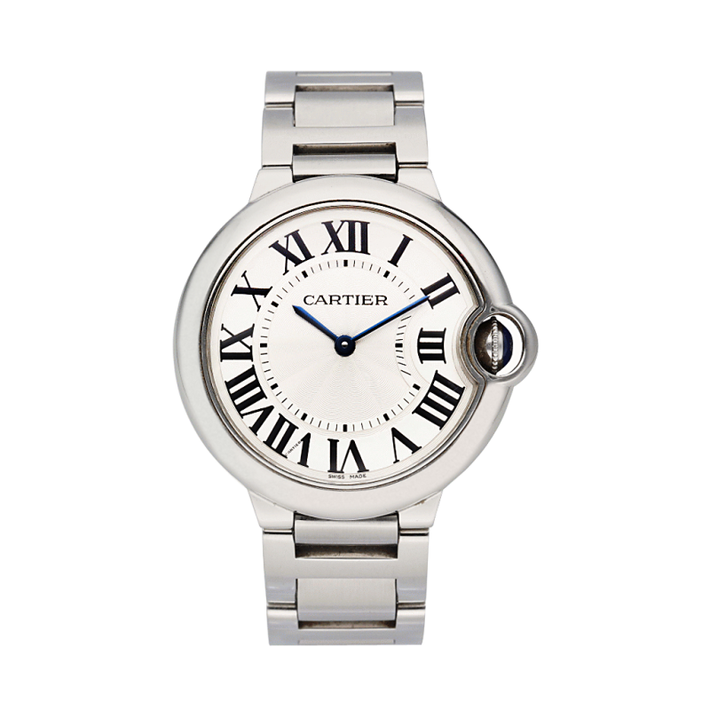 Buy Shop Cartier Ballon Bleu De Cartier Silver Dial Silver Steel Strap Watch for Women - W69011Z4 USA Online
