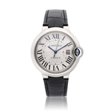 Buy Shop Cartier Ballon Bleu De Cartier Silver Dial Black Leather Strap Watch for Women - WSBB0028 USA Online