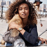 Buy Shop Michael Kors Garner Quartz Gold Dial Gold Steel Strap Watch For Women - MK6408 USA Online