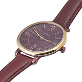 Buy Shop Fossil Jacqueline Burgundy Dial Burgundy Leather Strap Watch for Women - ES4099 USA Online