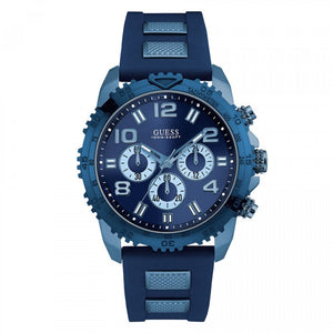 Buy Shop Guess Velocity Chronograph Blue Dial Blue Rubber Steel Strap Watch for Men - W0599G4 USA Online