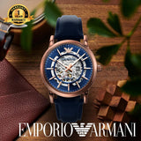 Buy Shop Emporio Armani Meccanico Automatic Blue Dial Blue Leather Strap Watch For Men - AR60050 USA Online