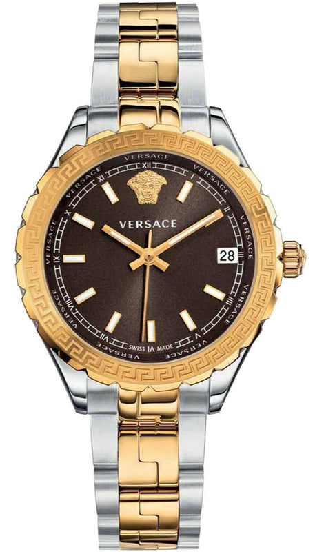 Buy Shop Versace Hellenyium Brown Dial Two Tone Steel Strap Watch for Women - V12040015 USA Online