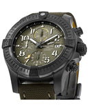 Buy Shop Breitling Avenger Chronograph 45mm Green Dial Green Nylon Strap Watch for Men - V13317101L1X1 USA Online