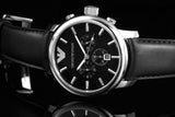 Buy Shop Emporio Armani Classic Chronograph Black Dial Black Leather Strap Watch For Men - AR0431 USA Online