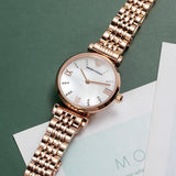 Buy Shop Emporio Armani Gianni T-Bar Mother of Pearl Dial Rose Gold Steel Strap Watch For Women - AR11316 USA Online
