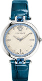 Buy Shop Versace Olympo Gleam White Dial Green Leather Strap Watch for Women - VAN020016 USA Online