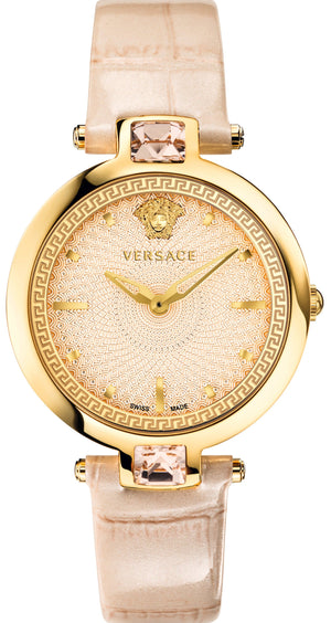Buy Shop Versace Olympo Quartz White Dial Beige Leather Strap Watch for Women - VAN050016 USA Online