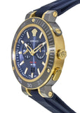 Buy Shop Versace V Extreme Chronograph Blue & Gold Tone Dial Blue Rubber Strap Watch for Men - VCN010017 USA Online