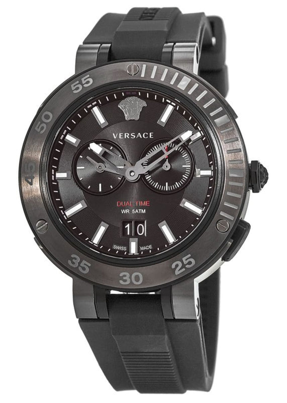 Buy Shop Versace V Extreme Chronograph Black Tone Dial Black Rubber Strap Watch for Men - VCN020017 USA Online
