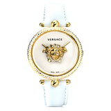 Buy Shop Versace Palazzo Empire White Dial White Leather Strap Watch for Women - VCO040017 USA Online