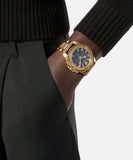 Versace Greca Action Chronograph Black Dial Gold Steel Strap Watch For Men - VE3J00622