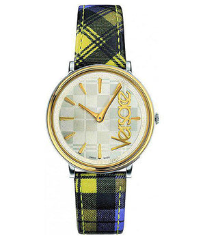 Buy Shop Versace V-Circle The Clans Edition Silver Dial Multicolor Leather Strap Watch for Women - VE8100118 USA Online