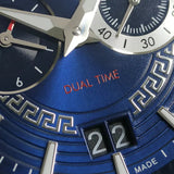 Buy Shop Versace V Race Chronograph Quartz Blue Dial Blue Leather Strap Watch For Men - VEBV00419 USA Online