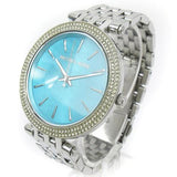 Buy Shop Michael Kors Darci Mother of Pearl Blue Dial Silver Steel Strap Watch for Women - MK3515 USA Online