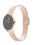 Buy Shop Daniel Wellington Classic Melrose Black Dial Rose Gold Mesh Bracelet Watch For Women - DW00100161 USA Online