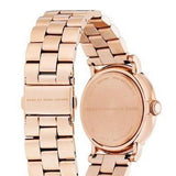 Marc Jacobs Baker White Dial Rose Gold Steel Strap Watch for Women - MBM3244