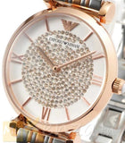 Buy Shop Emporio Armani Gianni T Bar Analog White Dial Two Tone Steel Strap Watch For Women - AR2076 USA Online
