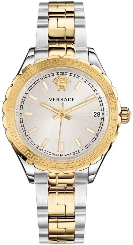 Buy Shop Versace Hellenyium Silver Dial Two Tone Steel Strap Watch for Women - V12030015 USA Online