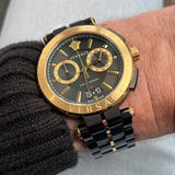 Buy Shop Versace Aion Chronograph Black Dial Black Steel Strap Watch for Men - VE1D01620 USA Online