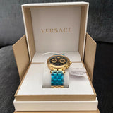 Buy Shop Versace Aion Chronograph Black Dial Gold Steel Strap Watch For Men - VE1D01721 USA Online