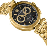 Buy Shop Versace Aion Chronograph Black Dial Gold Steel Strap Watch For Men - VE1D01721 USA Online