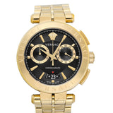 Buy Shop Versace Aion Chronograph Black Dial Gold Steel Strap Watch For Men - VE1D01721 USA Online