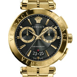Buy Shop Versace Aion Chronograph Black Dial Gold Steel Strap Watch For Men - VE1D01721 USA Online