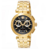 Buy Shop Versace Aion Chronograph Black Dial Gold Steel Strap Watch For Men - VE1D01721 USA Online