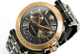 Buy Shop Versace Aion Chronograph Black Dial Grey Steel Strap Watch for Men - VBR050017 USA Online