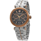 Buy Shop Versace Aion Chronograph Black Dial Grey Steel Strap Watch for Men - VBR050017 USA Online