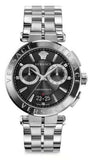 Buy Shop Versace Aion Chronograph Black Dial Silver Steel Strap Watch for Men - VBR080017 USA Online