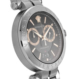 Buy Shop Versace Aion Chronograph Black Dial Silver Steel Strap Watch For Men - VE1D01019 USA Online