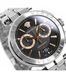 Buy Shop Versace Aion Chronograph Black Dial Silver Steel Strap Watch For Men - VE1D01019 USA Online