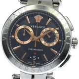 Buy Shop Versace Aion Chronograph Black Dial Silver Steel Strap Watch For Men - VE1D01019 USA Online