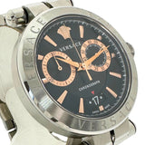 Buy Shop Versace Aion Chronograph Black Dial Silver Steel Strap Watch For Men - VE1D01019 USA Online