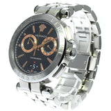 Buy Shop Versace Aion Chronograph Black Dial Silver Steel Strap Watch For Men - VE1D01019 USA Online