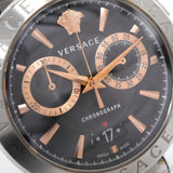 Buy Shop Versace Aion Chronograph Black Dial Silver Steel Strap Watch For Men - VE1D01019 USA Online