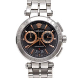 Buy Shop Versace Aion Chronograph Black Dial Silver Steel Strap Watch For Men - VE1D01019 USA Online