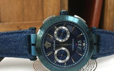 Buy Shop Versace Aion Chronograph Blue Dial Blue Leather Strap Watch for Men - VBR070017 USA Online