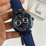 Buy Shop Versace Aion Chronograph Blue Dial Blue Leather Strap Watch for Men - VBR070017 USA Online