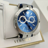 Buy Shop Versace Aion Chronograph Blue Dial Blue Leather Strap Watch for Men - VE1D01220 USA Online