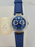 Buy Shop Versace Aion Chronograph Blue Dial Blue Leather Strap Watch for Men - VE1D01220 USA Online