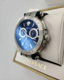 Buy Shop Versace Aion Chronograph Blue Dial Blue Leather Strap Watch for Men - VE1D01220 USA Online