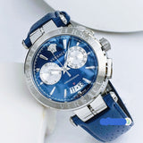 Buy Shop Versace Aion Chronograph Blue Dial Blue Leather Strap Watch for Men - VE1D01220 USA Online