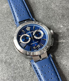 Buy Shop Versace Aion Chronograph Blue Dial Blue Leather Strap Watch for Men - VE1D01220 USA Online