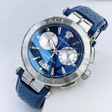 Buy Shop Versace Aion Chronograph Blue Dial Blue Leather Strap Watch for Men - VE1D01220 USA Online